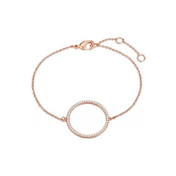Bratara placata cu aur rose de 14K si decorata cu cristale europene