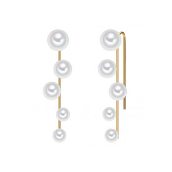 Cercei drop placati cu aur 14K si decorati cu perle 22513