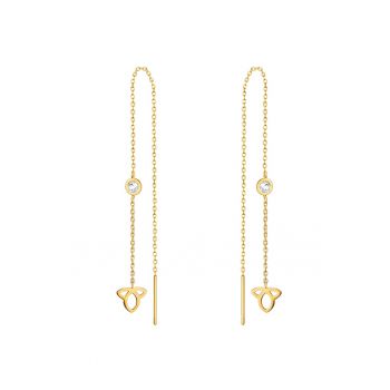 Cercei drop placati cu aur de 14K