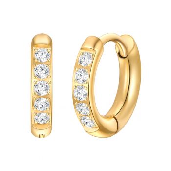 Cercei placati cu aur de 14K si cu zirconia