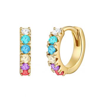 Cercei placati cu aur de 14K si decorati cu cristale din zirconia