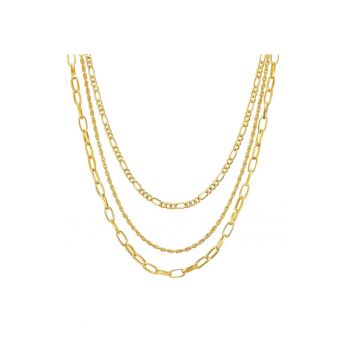 Colier cu siraguri multiple placat cu aur de 14K