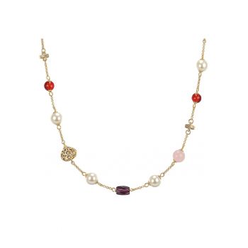 Colier de aur de 14K filat - cu perle sintetice