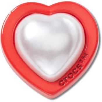 Jibbitz Crocs Red and Pearl Heart ieftini de firma originali
