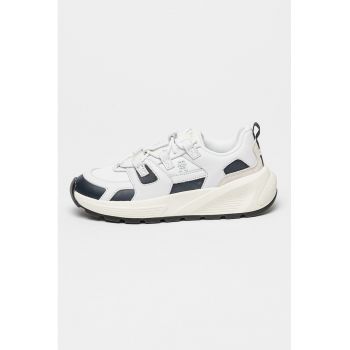 Pantofi sport de piele si piele intoarsa - cu talpa masiva