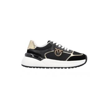 Pantofi sport de plasa cu garnituri de piele intoarsa si piele