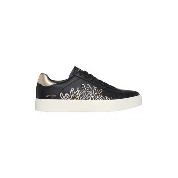 Pantofi sport din piele ecologica cu detalii cu inimi Eden LX