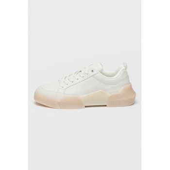 Pantofi sport din piele si piele ecologica cu detaliu logo