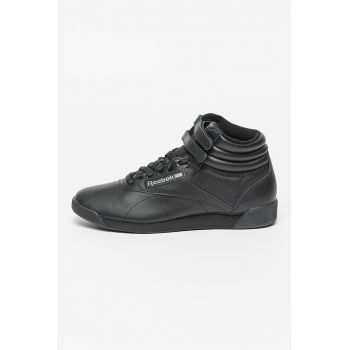 Pantofi sport mid-high de piele si piele ecologica