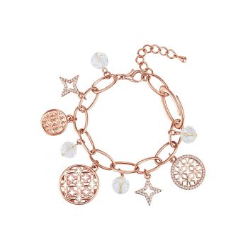 Bratara placata cu aur de 14K si decorata cu talismane multiple