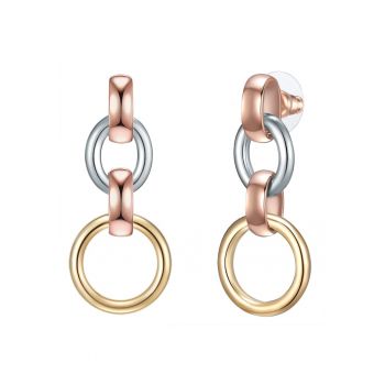 Cercei drop cu tija placati cu aur de 14K