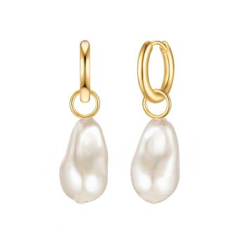 Cercei drop de aur de 14K filat - cu perle
