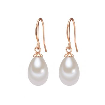Cercei placati cu aur de 14K si decorati cu perle