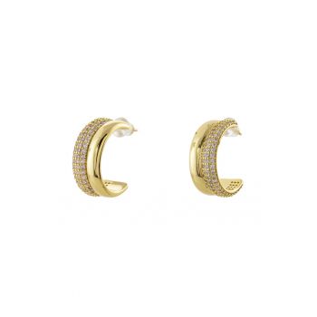 Cercei placati cu aur de 18K si zirconia