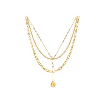 Colier placat cu aur de 14k - cu siraguri mulitple