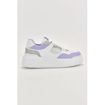 Pantofi sport de piele cu detalii perforate