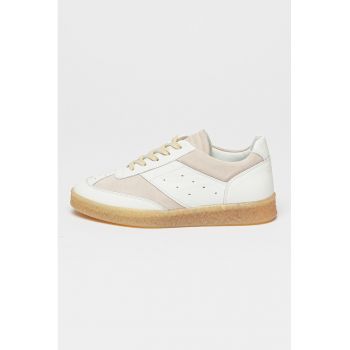 Pantofi sport de piele cu insertii de piele intoarsa