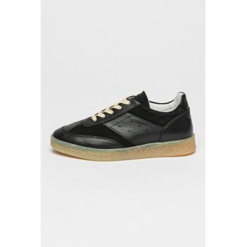 Pantofi sport de piele cu insertii de piele intoarsa