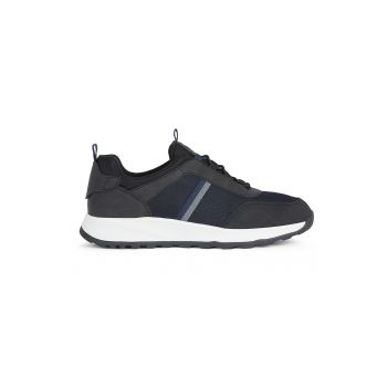 Pantofi sport de piele ecologica cu garnituri textile