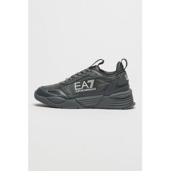 Pantofi sport de piele ecologica cu insertii de plasa