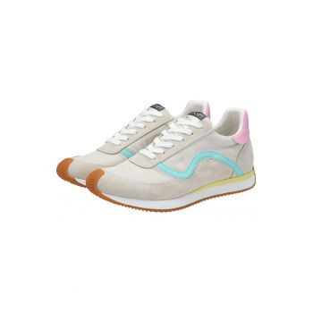 Pantofi sport de piele intoarsa cu garnituri textile 26673