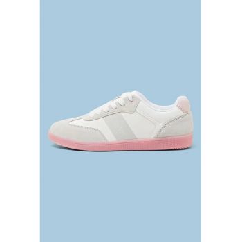 Pantofi sport din piele ecologica cu garnituri din piele intoarsa