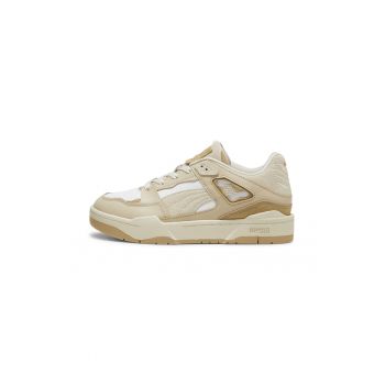 Pantofi sport din piele ecologica cu logo din piele intoarsa Slipstream