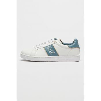 Pantofi sport din piele si piele ecologica cu detalii logo