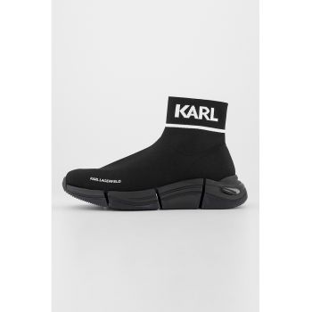 Pantofi sport slip-on cu design tricotat si logo contrastant