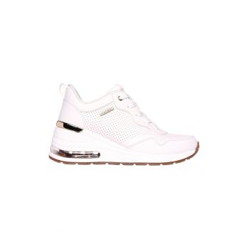 Pantofi sport wedge de piele ecologica cu perforatii