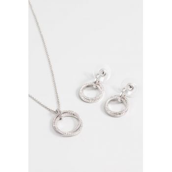Set de cercei si colier decorat cu zirconia