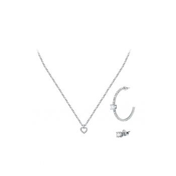 Set de colier de otel inoxidabil si cercei