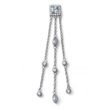 Cercei drop decorati cu zirconia
