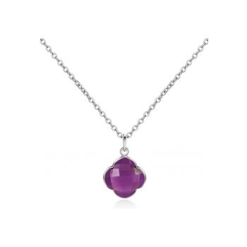 Colier de argint veritavil 925 decorat cu padantiv ametist CAPUCINE 29563