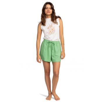Pantaloni scurti uni de plaja din amestec de in