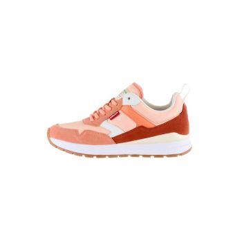 Pantofi sport colorblock cu garnituri de piele si piele intoarsa
