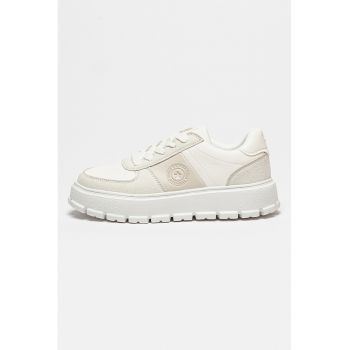 Pantofi sport de piele ecologica cu logo