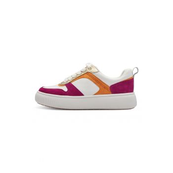 Pantofi sport flatform cu detalii de piele intoarsa