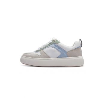 Pantofi sport flatform cu detalii de piele intoarsa