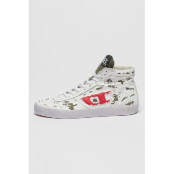 Pantofi sport mid-high cu insertii din piele intoarsa Leroji