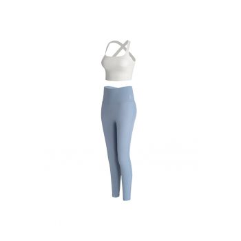 Set de top crop si colanti pentru antrenament - 2 piese