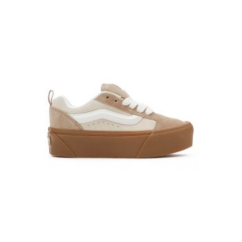 Tenisi flatform de piele intoarsa Knu Stack