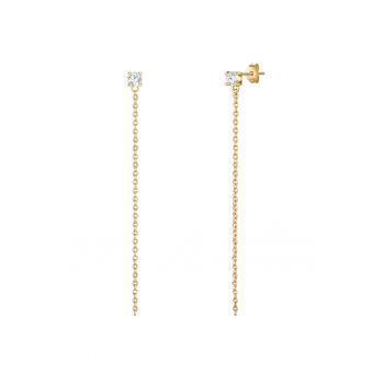 Cercei placati cu aur de 14K - cu zirconia