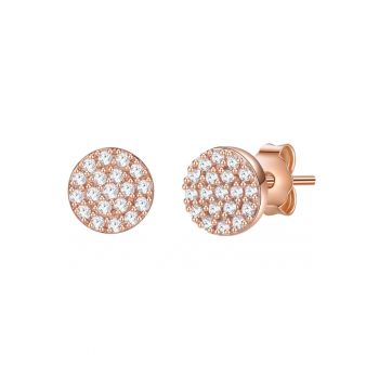 Cercei placati cu aur de 14K - cu zirconia