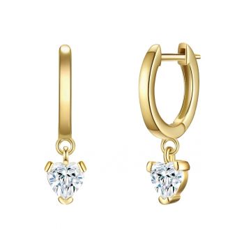 Cercei placati cu aur de 14K - cu zirconia