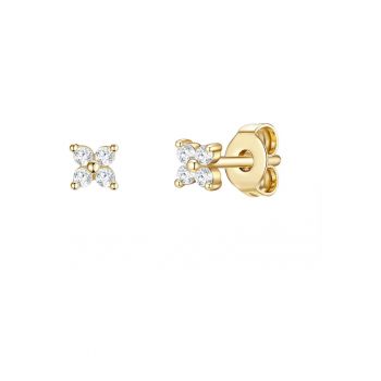 Cercei placati cu aur de 14K - cu zirconia