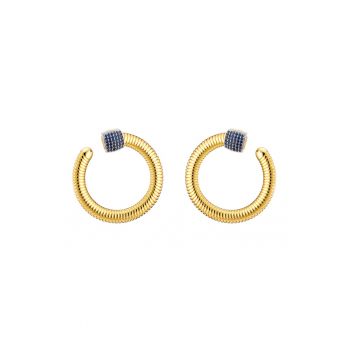 Cercei placati cu aur de 18K si decorati cu zirconia
