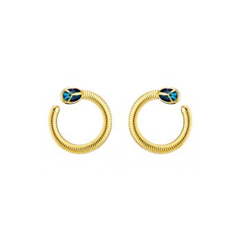 Cercei placati cu aur de 18K si decorati cu zirconia