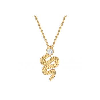 Colier placat cu aur de 14K - cu pandantiv sarpe