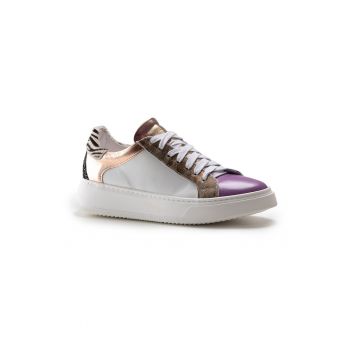 Pantofi sport colorblock de piele